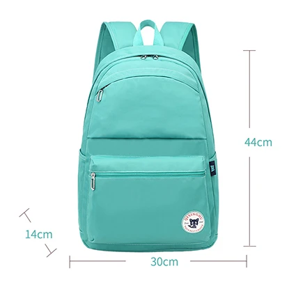 Новая женская Повседневная Студенческая сумка для мальчиков и девочек, оксфордская школьная сумка, одноцветная Студенческая школьная сумка средней длины, Водонепроницаемый Большой Вместительный рюкзак - Цвет: Light green