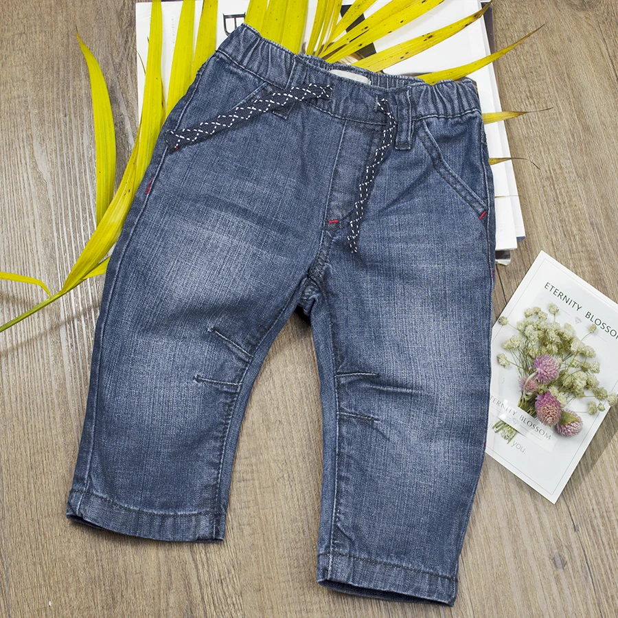 Детские для маленьких мальчиков и Обувь для девочек весна Джинсы для женщин джинсовые штаны новорожденных Мягкие штаны с эластичной резинкой на талии Прохладный Джинсы для женщин однотонные брюки одежда для малышей