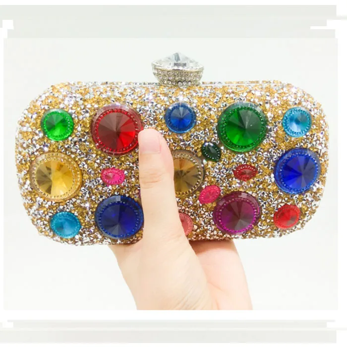 

Luxury crystal evening purse Handcraft rhinestones party clutch bags soiree sac pochette women wedding bride pouch bags