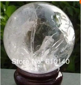 

Free shipping NATURAL CLEAR QUARTZ CRYSTAL Rainbow SPHERE BALL 40mm
