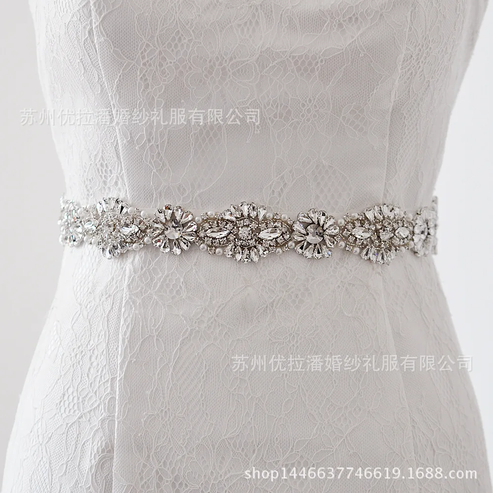 

S237 wedding fashion belt with a diamond stone Rhine wedding dress belt