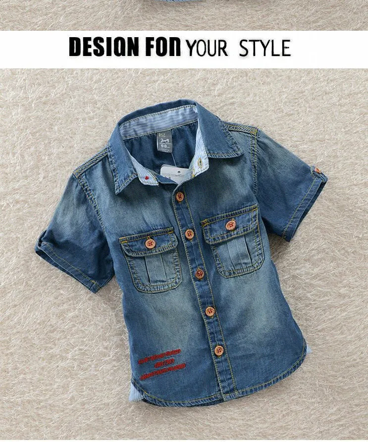 Классические антикварные джинсовые рубашки для мальчиков, рубашка из чистого хлопка для мальчиков, Детская ковбойская одежда