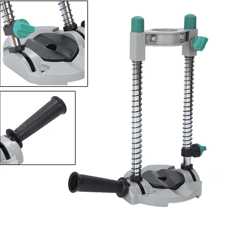 

Precision Drill Guide Pipe Drill Holder Stand Drilling Guide with Adjustable Angle and Removable Handle DIY tool