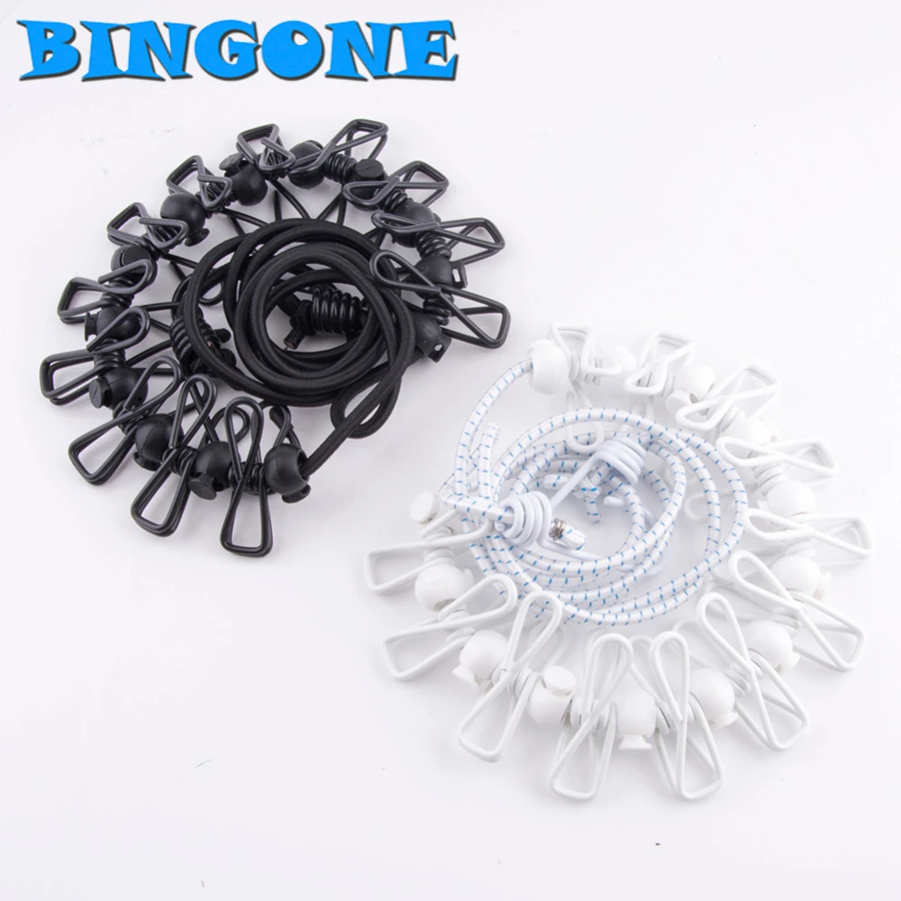 bingone Clothesline Portable Elastic Windproof Cloth Line with 12pcs Clips for Indoor & Outdoor Laundry Drying Green bingone Clothesline Portable Elastic Windproof Cloth Line with 12pcs Clips for Indoor & Outdoor Laundry Drying Green