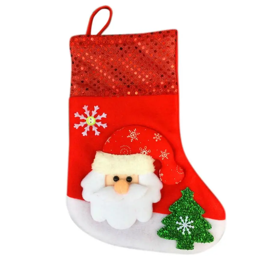 

New Christmas Socks Santa Claus Candy Gift Bag Xmas Hanging Decor for Christmas Party Fast Sending Drop Shipping c818