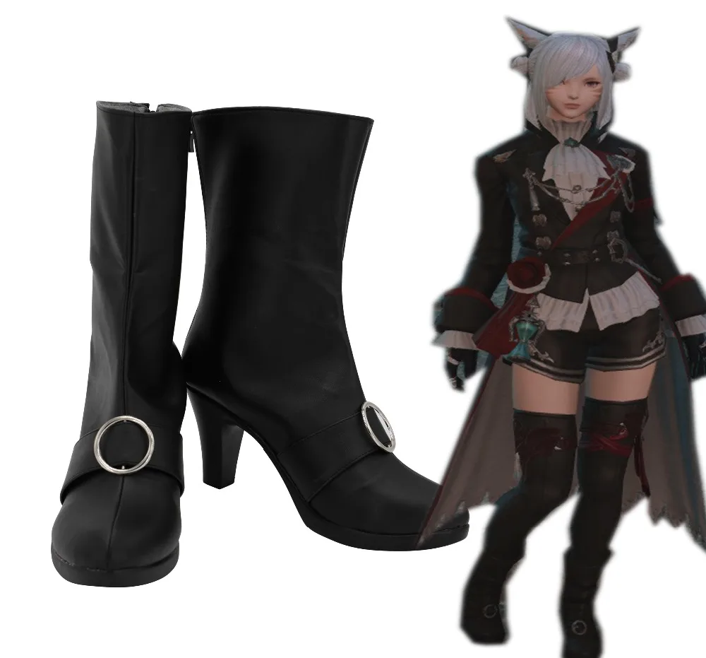 Final Fantasy Xiv Black Mage Cosplay Shoes Boots For Adult Women Custom
