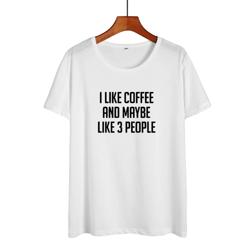 Футболка женская белая черная с надписью I Like Coffee Tumblr|Футболки| |