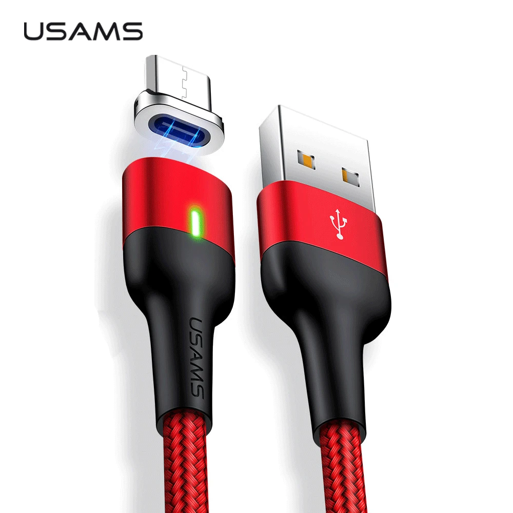 Магнитный зарядный кабель USAMS Micro USB для Xiaomi Huawei Android мобильный телефон со
