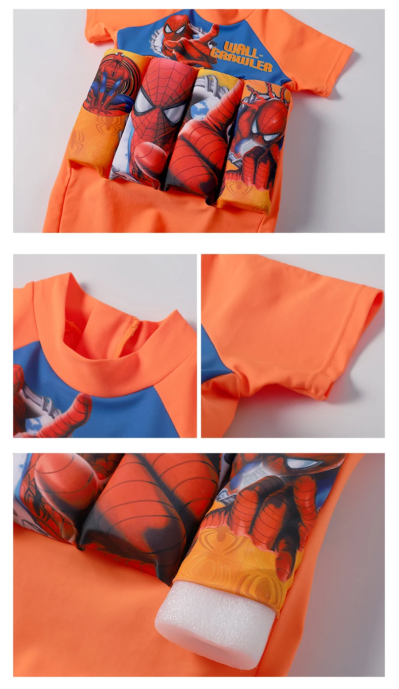 Детский купальный костюм, цельный принт Супермена купальный костюм-поплавок, спасательные куртки для мальчиков, широкий съемный плавучий купальный костюм