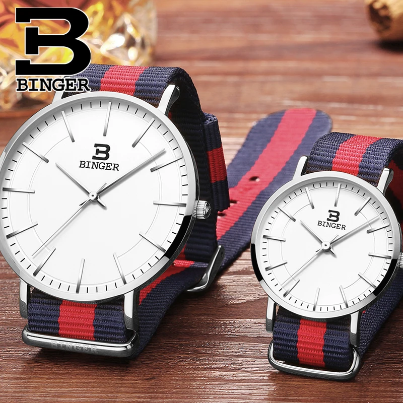Pulso Colorido Listras Lona de Nylon Pulseira de Relógio Unisex Reloj