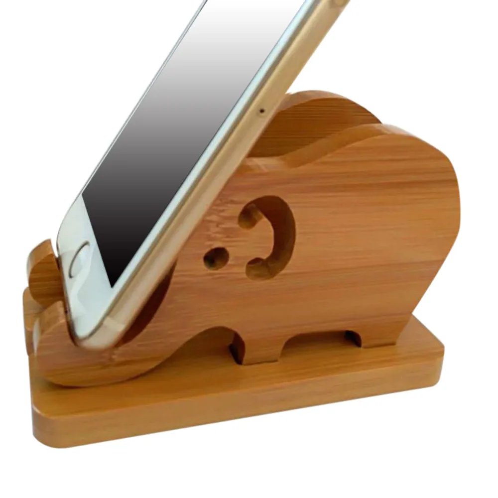CARPRIE Universal Cute Elephant Wooden Stand Desktop Mount