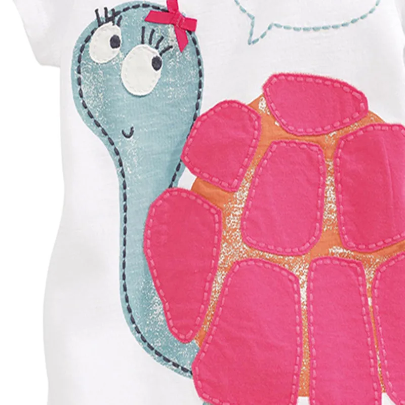 Little Maven/Новинка; летняя Брендовая детская футболка с круглым вырезом и рисунком черепахи из мультфильма; Качественная хлопковая модная повседневная футболка для девочек