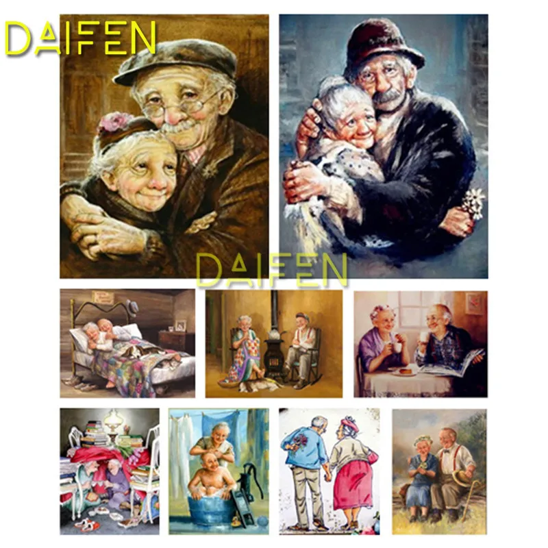 

DIY 3D Diamond painting Full Square Diamond embroidery Cross stitch old couple love man woman Full Round Diamond mosaic
