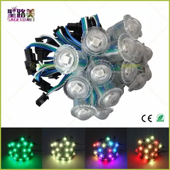

WS2811 IC LED Pixel String Module Digital Fullcolor Light Waterproof RGB LED Module Christmas Decorative DC5V 16mm Diameter 1LED