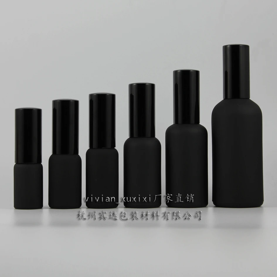 

wholesale 10ml black frosted travel refillable perfume bottle with black atomiser spray/mist,perfume container,perfume packing