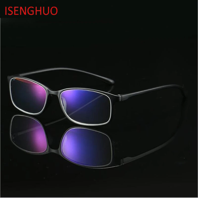 ISENGHUO, ультралегкие, анти-Blu-Ray, компьютерные очки для чтения, для мужчин и женщин, полная оправа, очки для дальнозоркости+ 1,0-4,0 диоптрий
