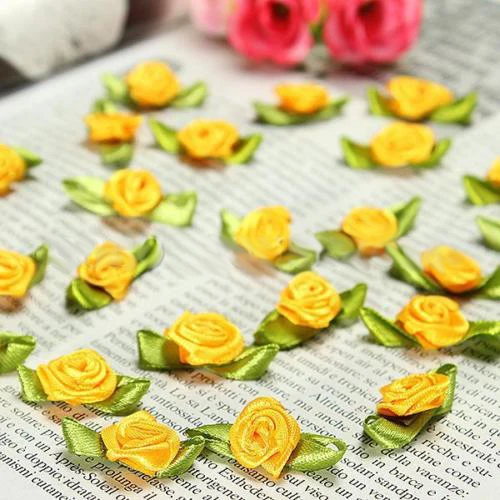 Хит 100 шт атласная мини-лента лепесток цветка розы Свадебный декор Аппликации шитье сделай сам
