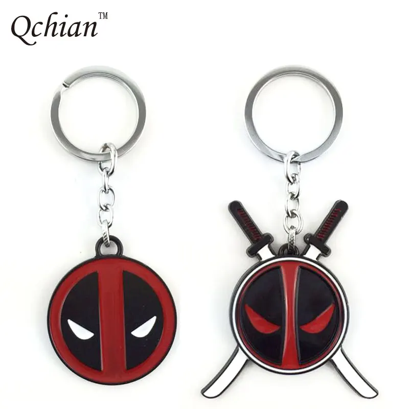 

1pcs Marvel Comics Anime X-men Deadpool Metal Keychain Dead Pool Key Chains Pendant Chaveiro Stainless Steel Key Ring Jewelry