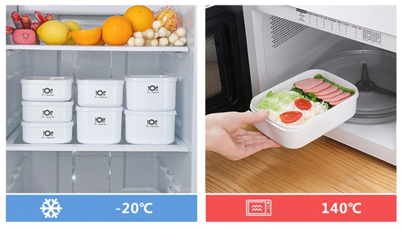 JiangChaoBo герметичный пластиковый ящик для хранения еды, коробка для хранения микроволновой печи, прямоугольный Ланч-бокс