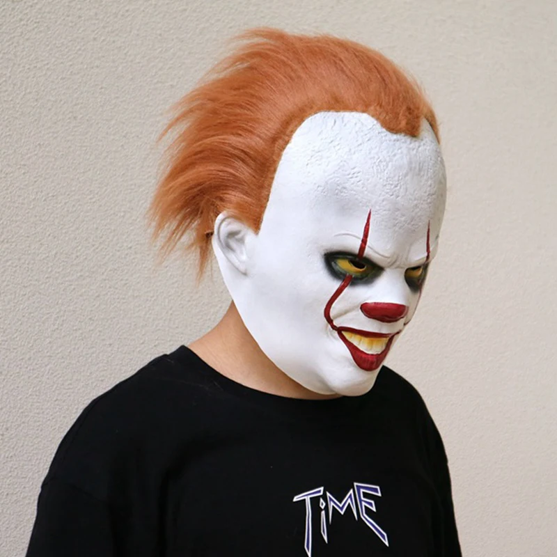 Маскарадная маска на Хеллоуин, полное лицо, фильм Стивен Кинга пеннивайз клоун, ужасный латекс, Джокер, маска, аксессуары для косплея