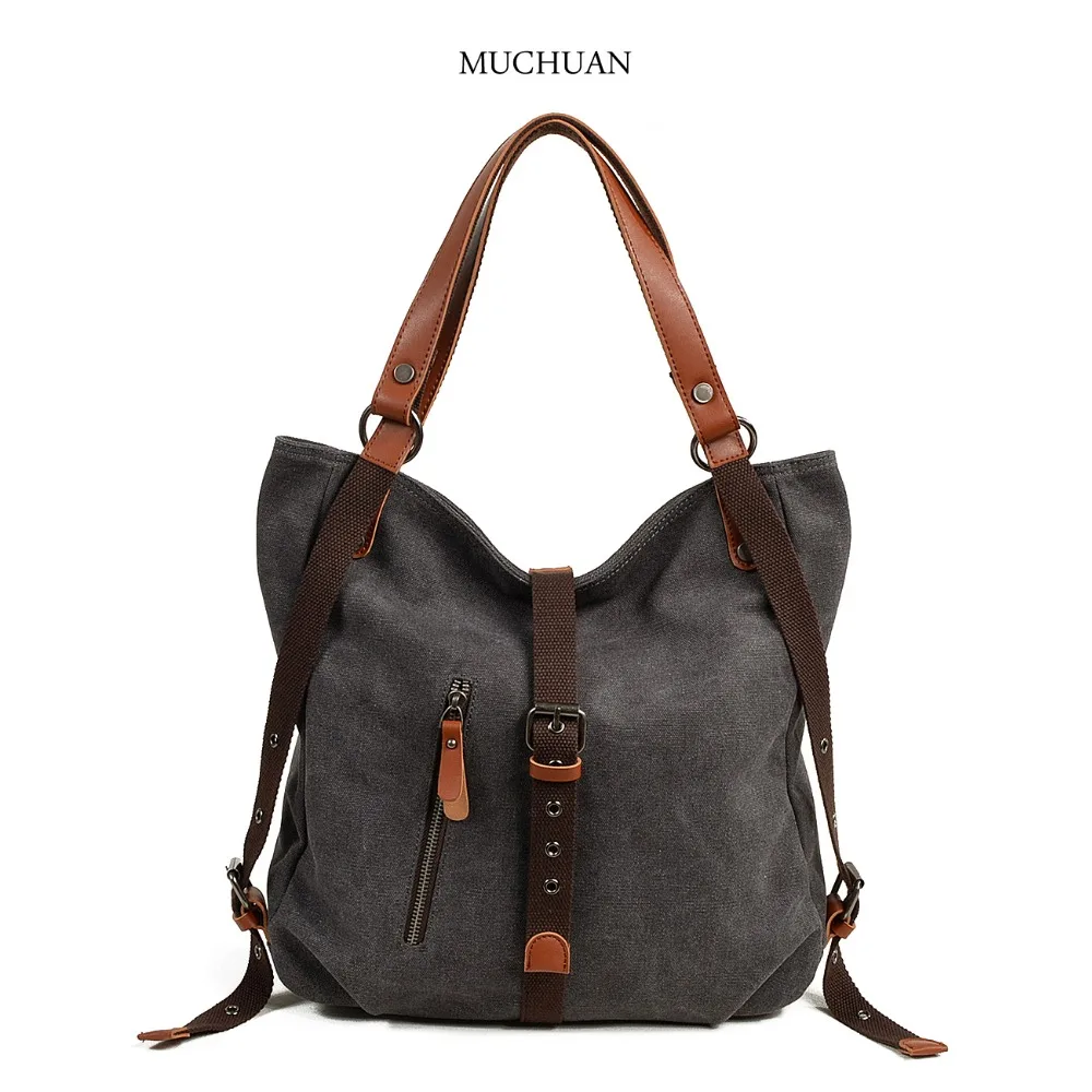 2018 new Muchuan canvas women&#39;s bag casual female single shoulder bag multi function shoulder ...