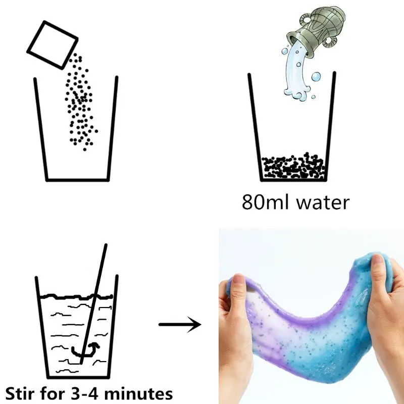 Волшебный безопасный слизи порошок сделать 80 мл глина "сделай сам" Borax бесплатно просто добавить воды шпатлевка Handgum детские игрушки
