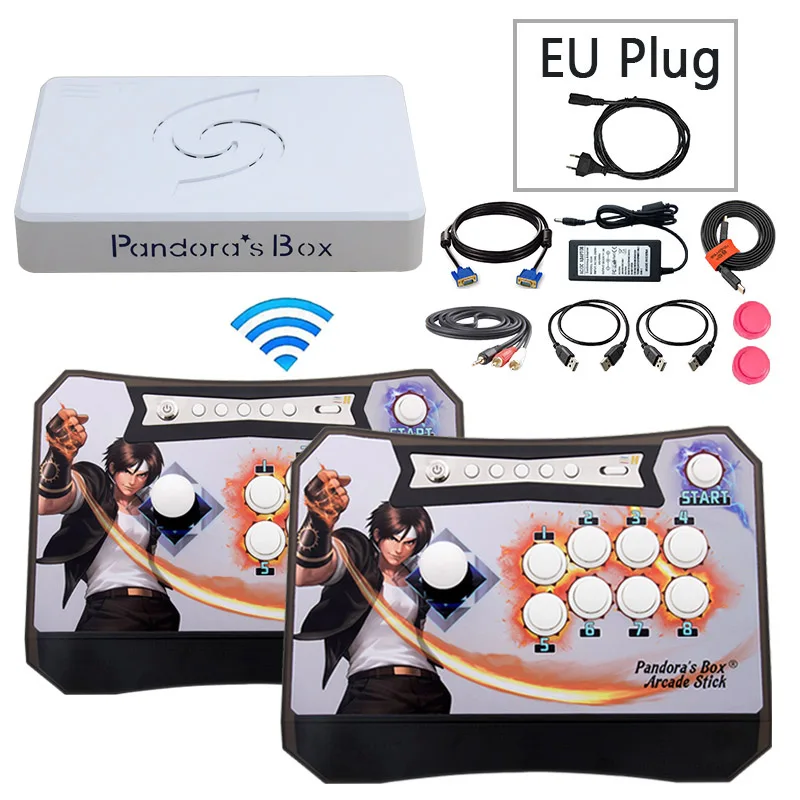 Pandora box 6 1300 in 1 wireless console arcade games 2 Players joystick button usb arcade controller HDMI VGA USB for pc TV PS3 - Цвет: 2P 2 KOF EU plug