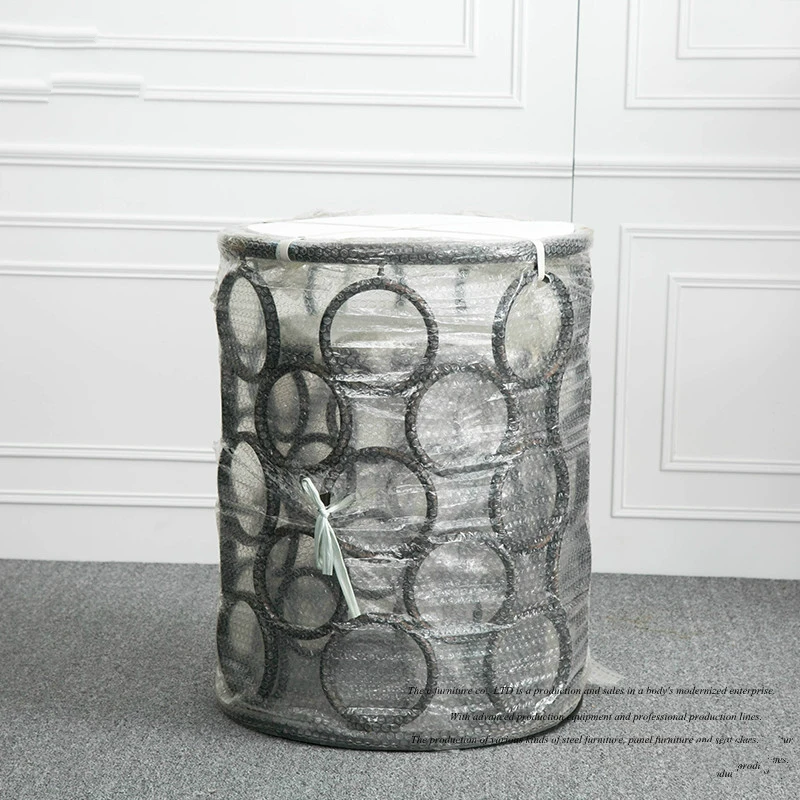 Metal Iron Set Two Round Coffee Table Corner Retro Round Tea Table Simple Round Glass Table