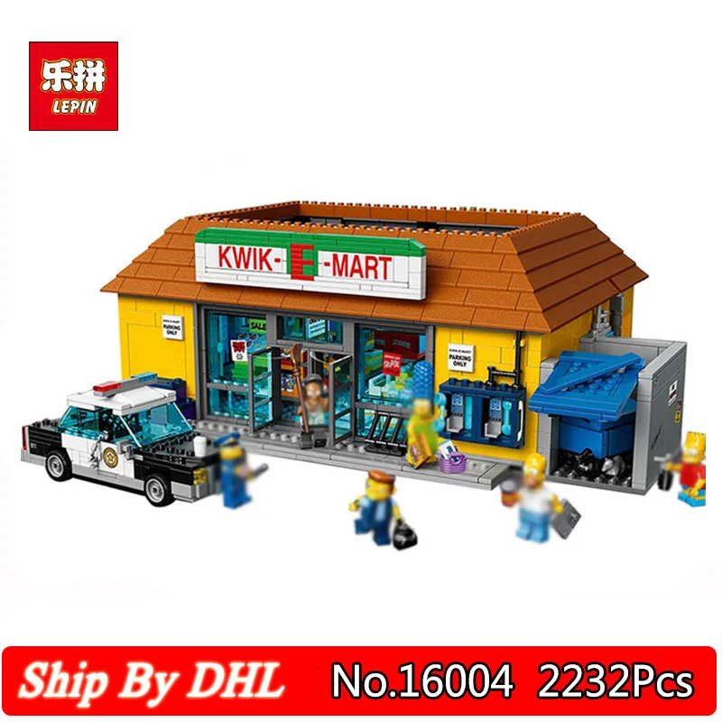 

Lepin 16004 2232Pcs Anime Series the Simpsons KWIK-E-MART Action Building Block Kits Compatible LegoINGs 71016 Bricks Toy