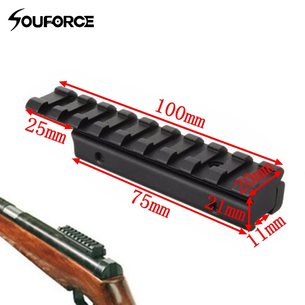 Tactical Extend 11mm Dovetail To 20mm Picatinny Rail Adapter Rifle Scope Base Mount Scope