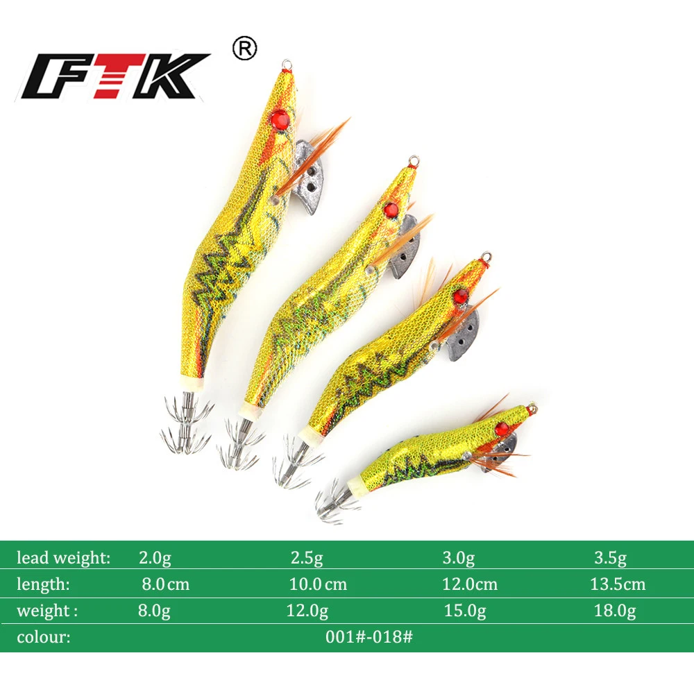 

FTK Fishing Lure Hard Bait Fake Shrimp Wood Bait Fishing Wobbler Squid Jig 1pc/lot Artificial Lure jigging Lure Octopus Bait 624