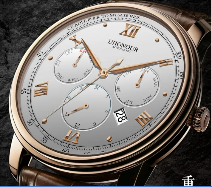 Men Automatic Watch Miyota Movement 26Jewels Date Day Month 24 hours ...