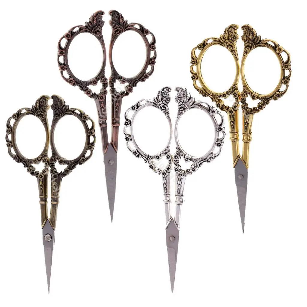 Handicraft Scissors Plum Pattern Vintage Sewing Shears Stainless Steel Sewing Scissor DIY Craft Cut Tool