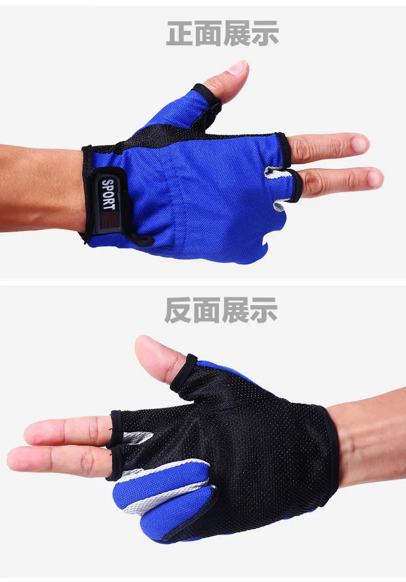 100 пар/лот Trulinoya перчатки для рыбалки, уличные спортивные дышащие противоскользящие перчатки 3 перчатки для рыбалки с низким вырезом