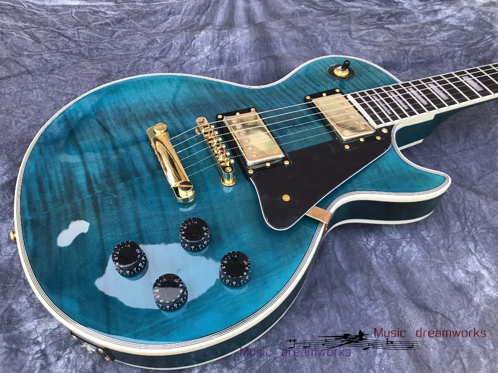 

China's guitar firehawk shop electric guitar wholesale custom guitar The light blue Gold hardware, free shipping