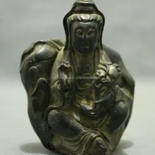 Народные Китайский Чистая Латунь Собирать Знак Богатство Счастливый Фу RuYi Свинья На Монета Статуя