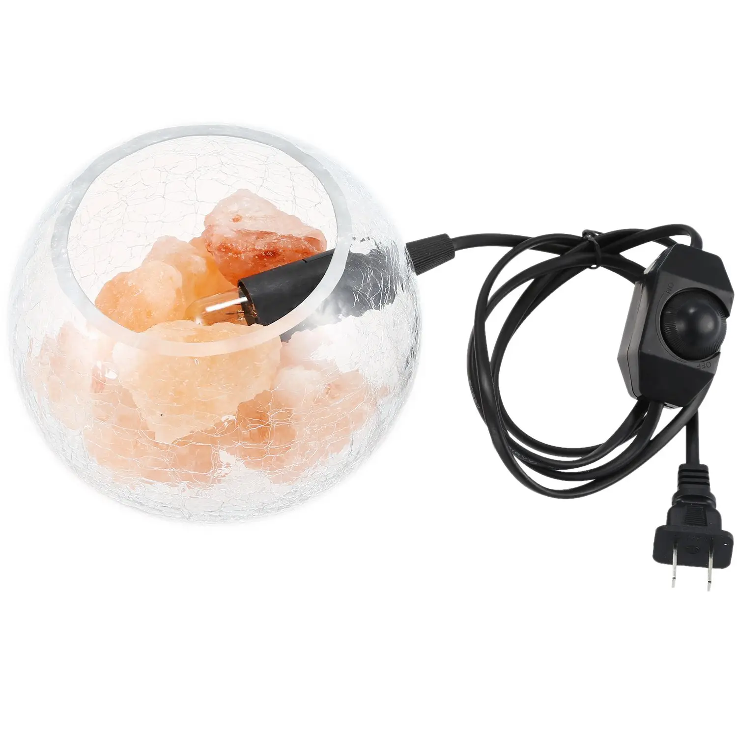 Himalayan Salt Lamp, Natural Crystal Salt Lamp Salt Chunks in Glass