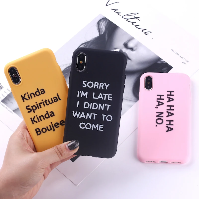 

Funny Quote Slogan Sorry I AM Late Soft Silicone Candy Phone Case Fundas Coque For iPhone 11Pro 6 5S 8 8Plus X XS Max 7 7Plus XR