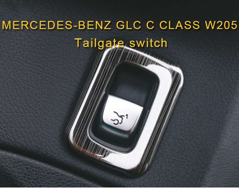 Для Mercedes Benz C Class W205 GLC- авто внутренний хвост ворота багажника дверной переключатель рамка накладка наклейка