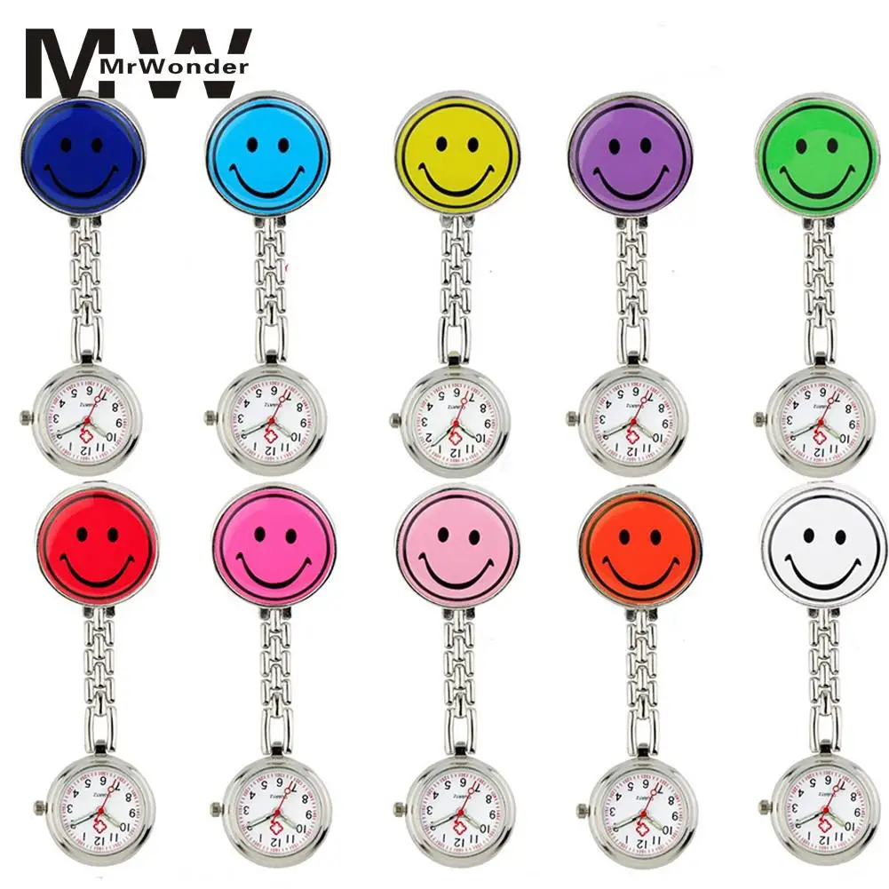 Mrwonder Smiley карманные часы унисекс красочные модные повседневные кварцевые