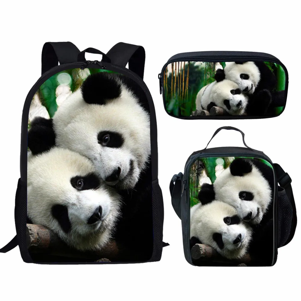##BUY ThiKin School Bags Set for Children Pencil Case Bookbag Teenager Girls Boys Cute Panda Schoolbag Backpack Mochila Infantil