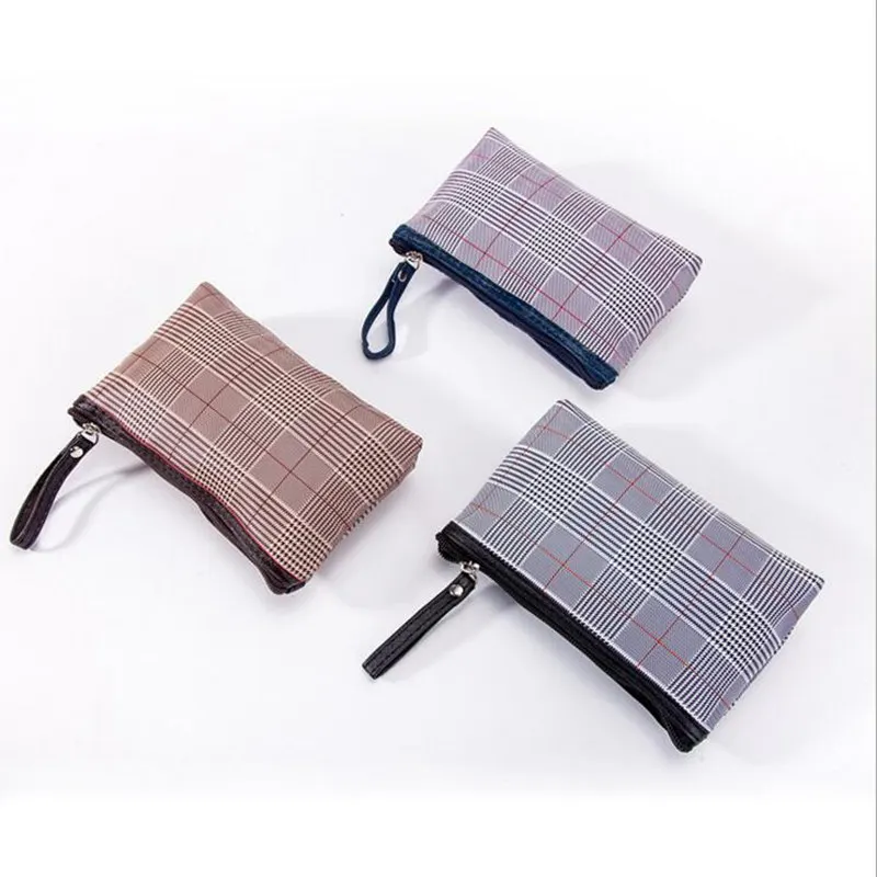 Multifunction Travel Cosmetic Bag For Women And Men Plaid Makup Clutch Zipper Bag Storage Fold Toiletries Kit Organizer Case