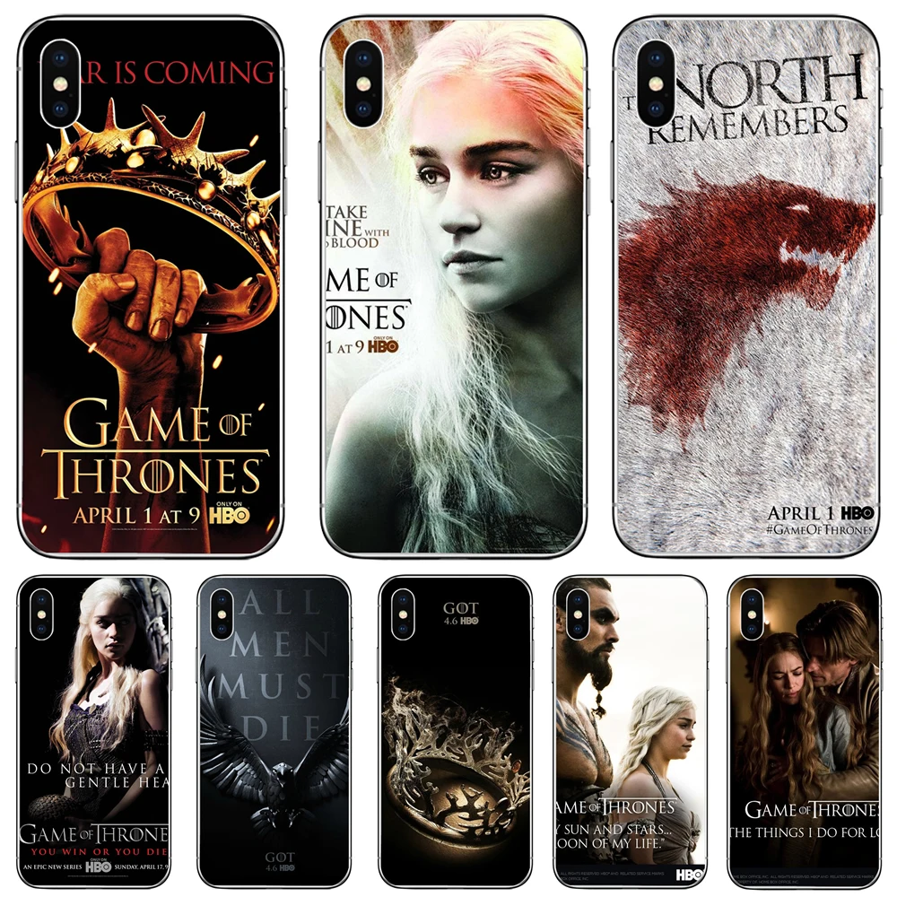 

Game Thrones Daenerys Dragon Jon Snow tyrion lannister Soft Phone Case Fundas For iPhone 7 7plus 6 6S 6Plus 8 8Plus X XR XS Max
