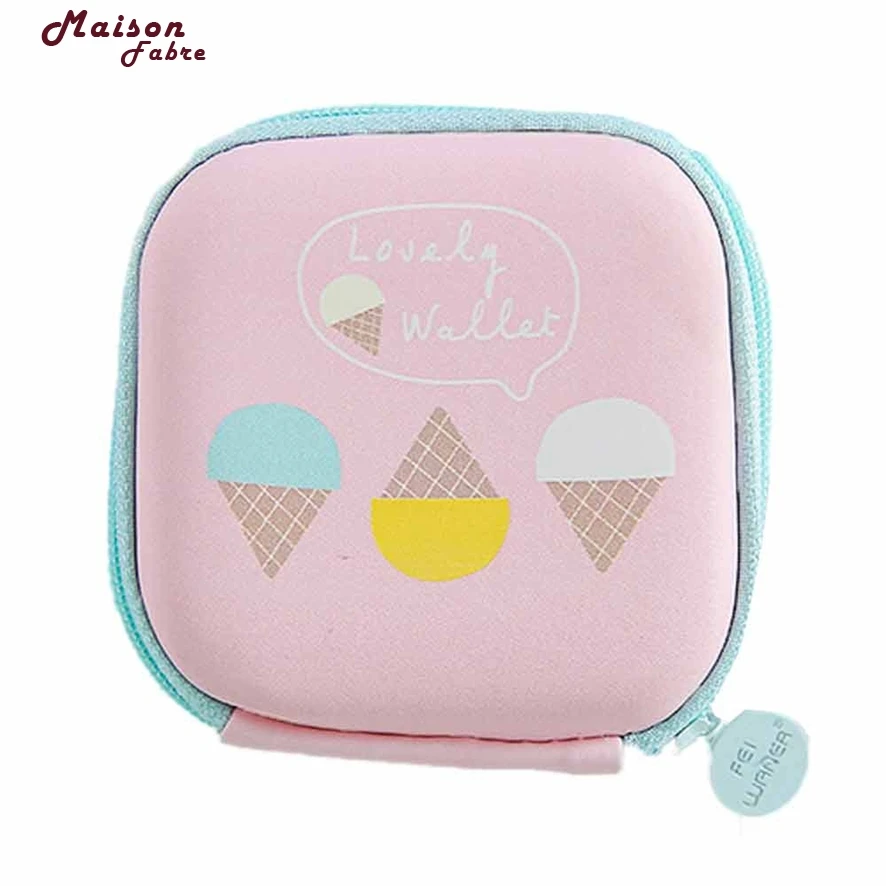 

Portable Mini Round Storage Case Bag for Earphone Headphone Cards Storage Cute Korean Girls Wallet Bag Pouch coin purse 831#30