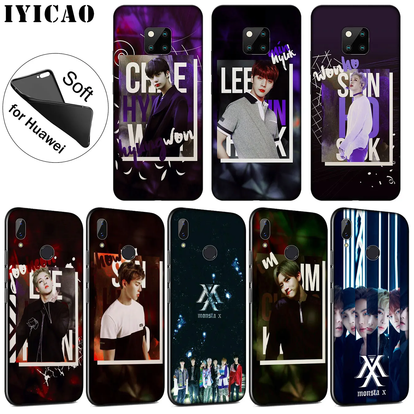 IYICAO Monsta X KPOP Boy Group Best Soft Phone Case for Huawei Mate 30 20 10 Pro Nova 5I 5T 5 4 4E 3i 3 2i Lite Smart |