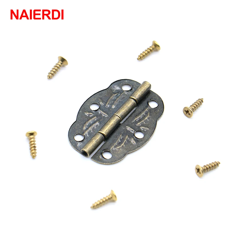 Mini Carved Furniture Cabinet Door Drawer Hinges Jewelry Box Butt Hinge Hardware