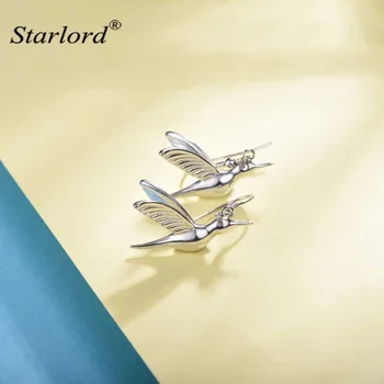 

Hummingbird Birds Dangle Earrings 925 Sterling Silver Animal Jewelry Dainty Bird Earrings Spirit Jewelry E6019B