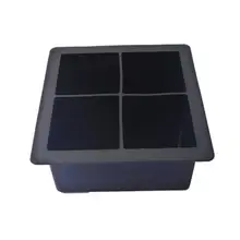 Новинка года форма для льда для вина, коктейля, черный модный простой силиконовый большой квадратный Кубик Льда 1 комплект 4 сетки