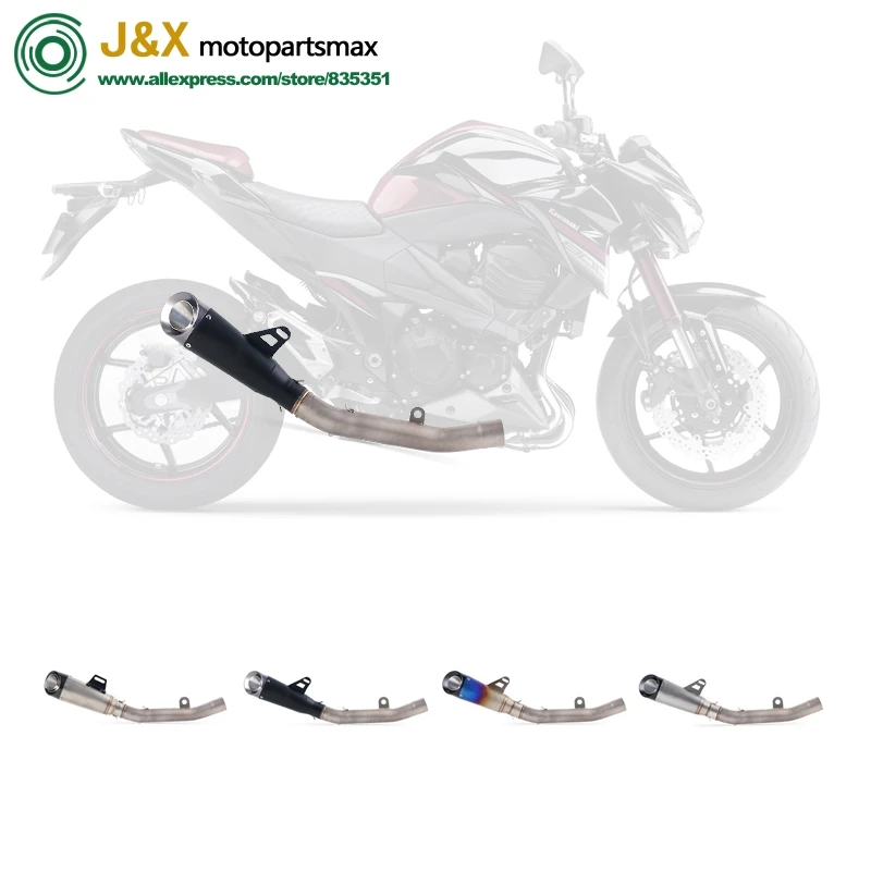 Motocicleta de Escape completo Mffler sistema de Escape póngase en contacto con medio enlace de deslizamiento para Kawasaki Z800 Z 800, 2013-2017