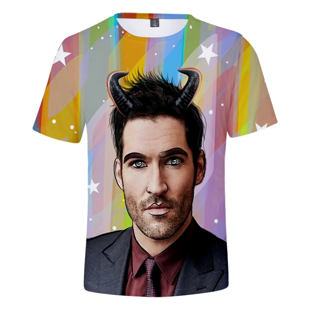 

2019 Newest Lucifer 3D T Shirt Men/Women Summer Fashion Casual Personality Hip Hop T shirt 3D Print Lucifer Men's T-shirt